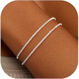 Silver Gold Bracelets For Women Trendy 14K Gold Plated Bracelet For Women Non